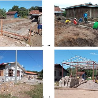 Bau eines Schulgebäudes in Nyaung Pin Thar, Myanmar, Bild 1