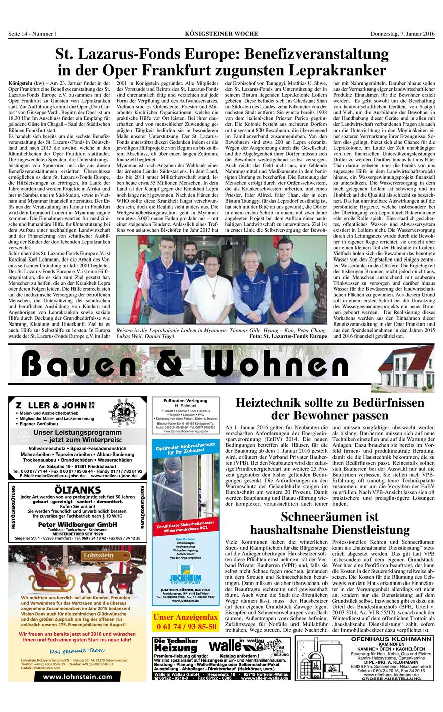 Königsteiner Woche, 07.01.2016